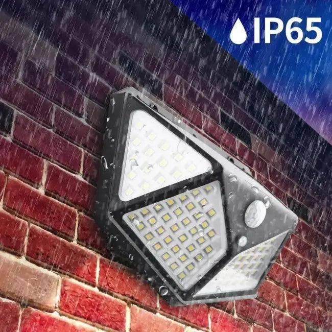 Sleek Black Solar Motion Sensor LED Light for Security - Estalios