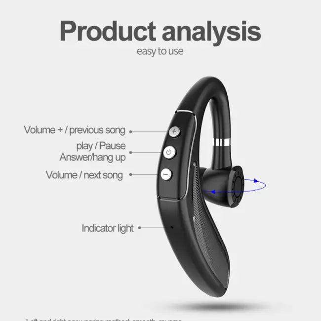 Unleash Sound Freedom with Bold Black Bluetooth Headset - Estalios