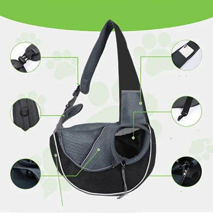 Adventure-Ready Black Pet Carrier Sling for Cozy Travel - Estalios