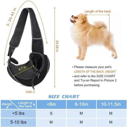 Adventure-Ready Black Pet Carrier Sling for Cozy Travel - Estalios
