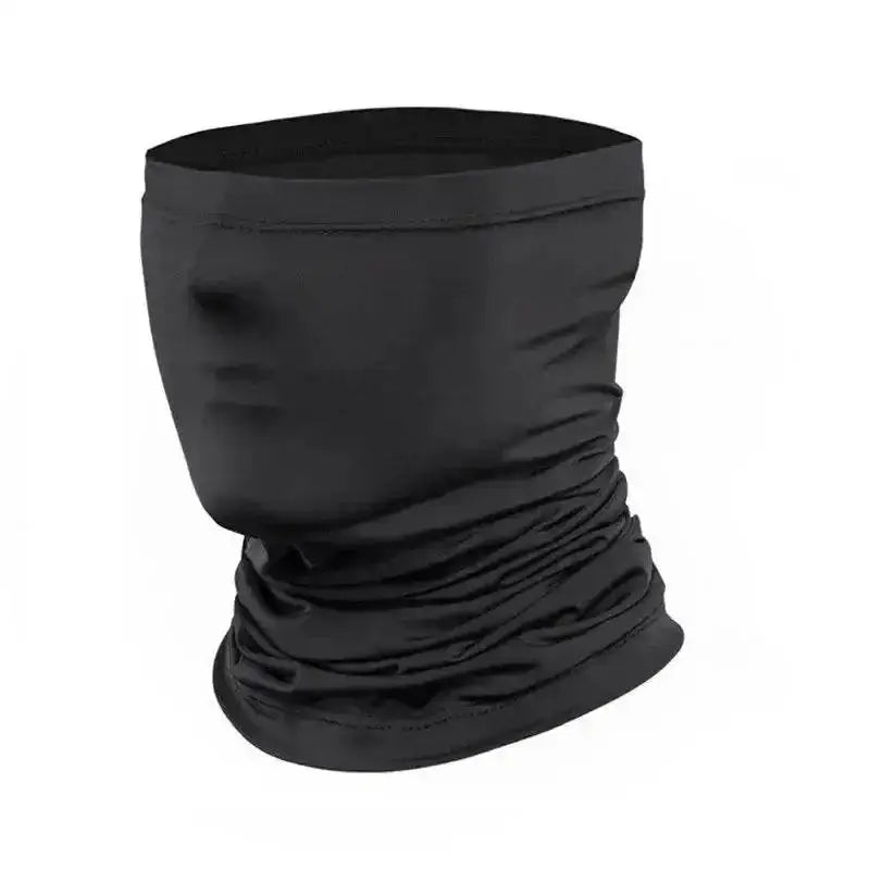 Black stretchy face and neck covering for clearance cycling equipment updates