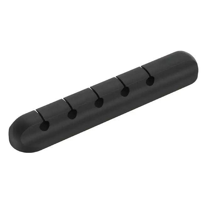 Black USB Cable Organizer with Slots for Tidy Desks - Estalios