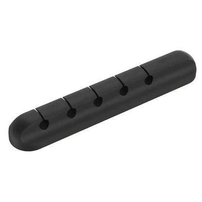 Black USB Cable Organizer with Slots for Tidy Desks - Estalios
