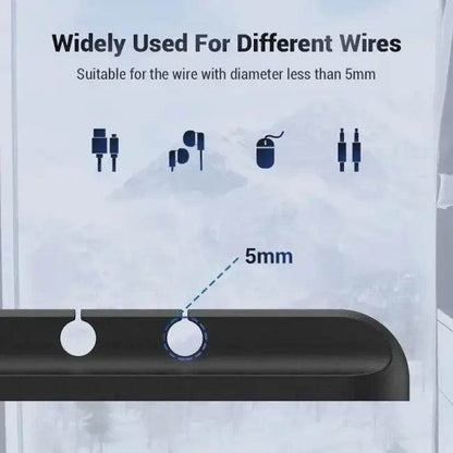 Black USB Cable Organizer with Slots for Tidy Desks - Estalios
