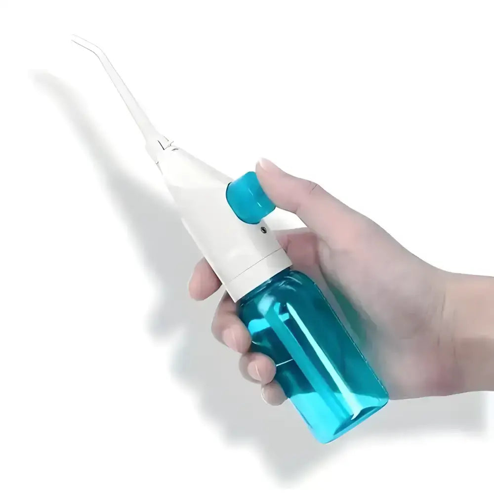 Handheld blue water flosser, Blast Away Plaque Oral Irrigator for healthy teeth