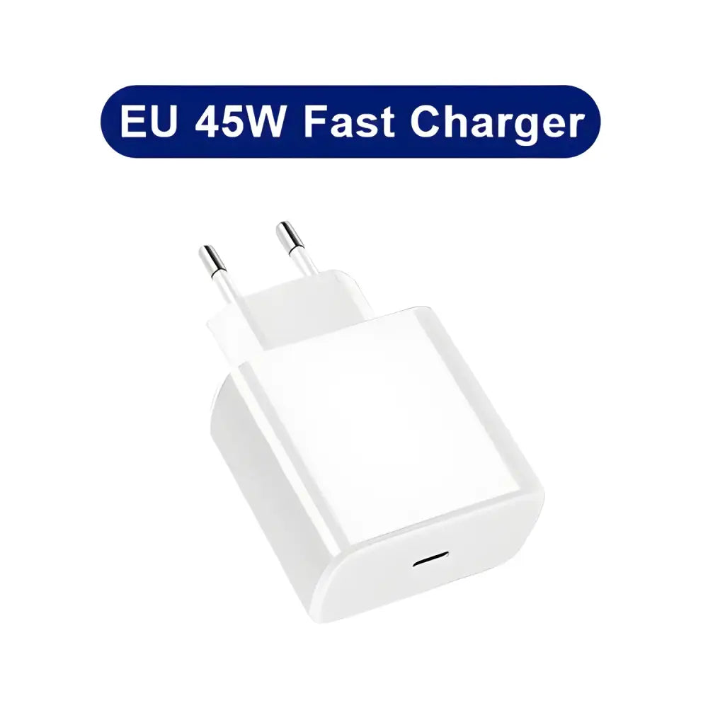 White EU 45W USB Charger for Galaxy S23 Ultra - Blast Charge Power Adapter