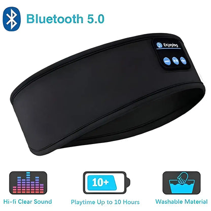 Black Bluetooth headband for sleeping and sports, perfect wireless Bluetooth solution