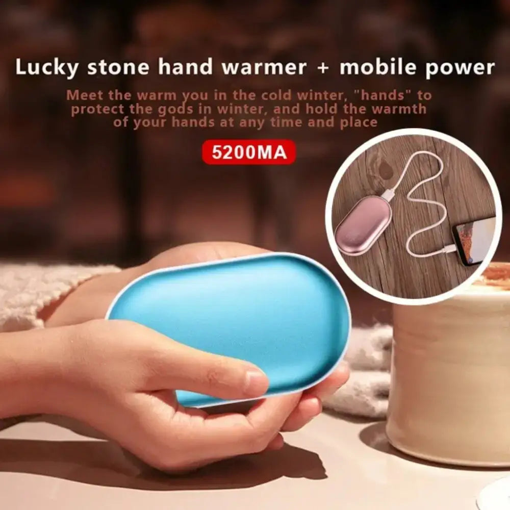 Portable USB Hand Warmer and Power Bank in Blazing Rose Gold Hand Warmer Egg design