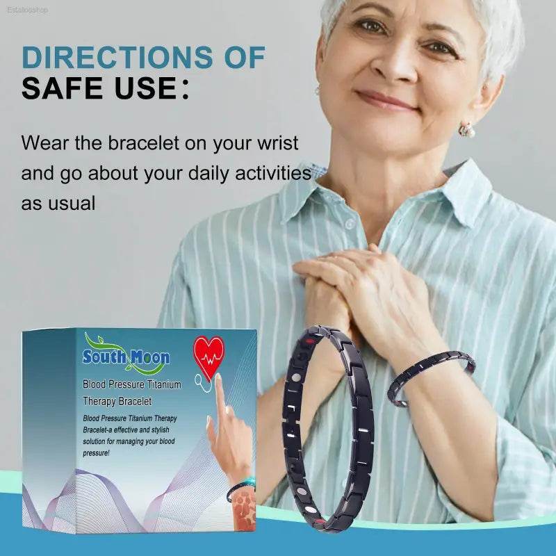 Blood Pressure Titanium Therapy Bracelet for Body Relief - Estalios