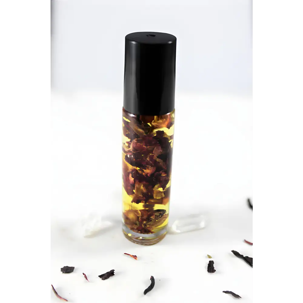 Aromatic oil roller bottle with dried flowers for Blooming Botanical Essential Oil Roller