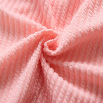 Pink waffle-knit fabric for Blooming Cute Baby Rompers, perfect newborn baby romper style