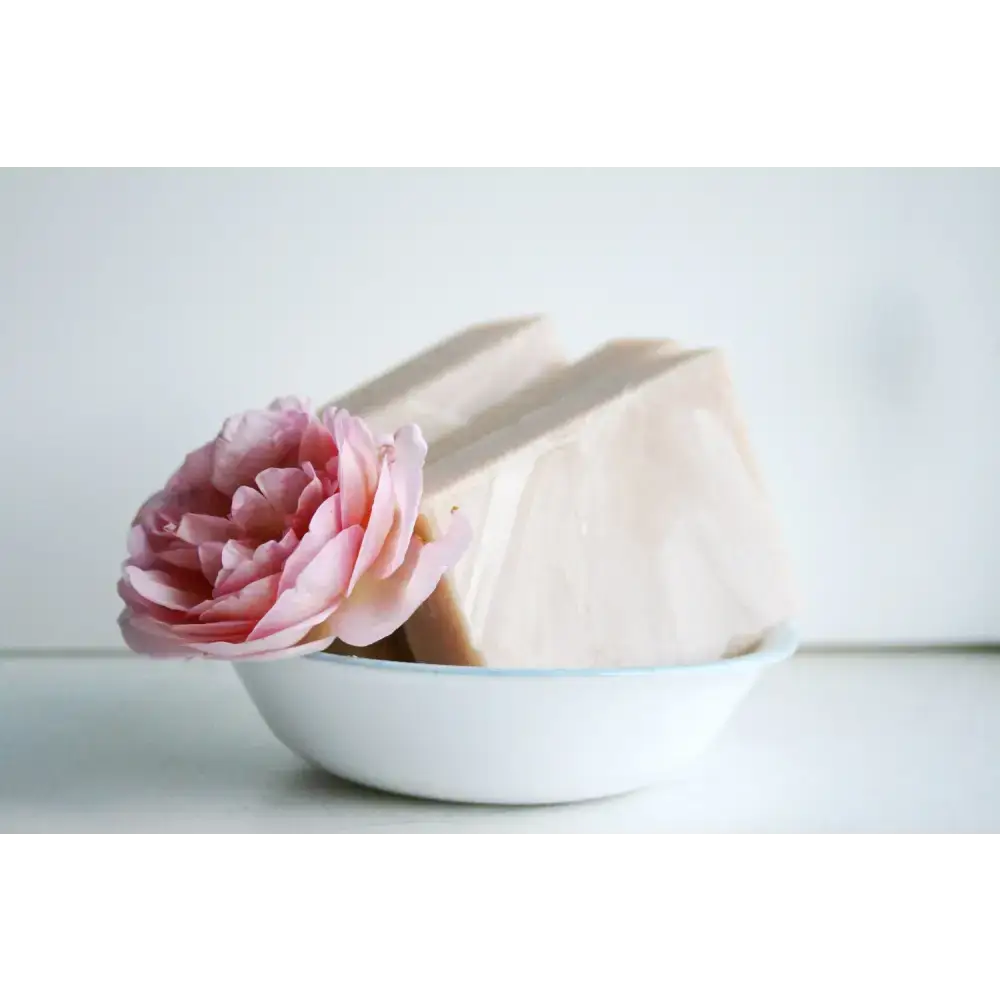 Pink rose-adorned soap bars from Blooming Passion Flower Shampoo Bars for floral freshness