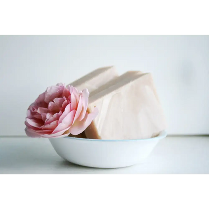 Pink rose-adorned soap bars from Blooming Passion Flower Shampoo Bars for floral freshness