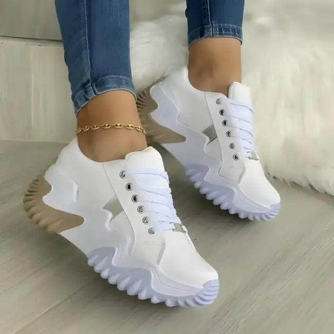 Step Up in Style with Bold Blue and White Platforms - Estalios
