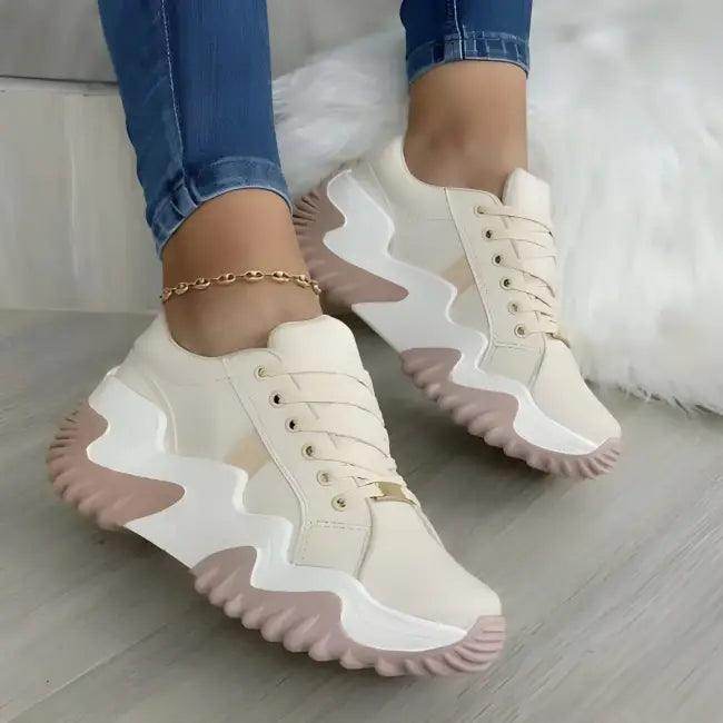 Step Up in Style with Bold Blue and White Platforms - Estalios