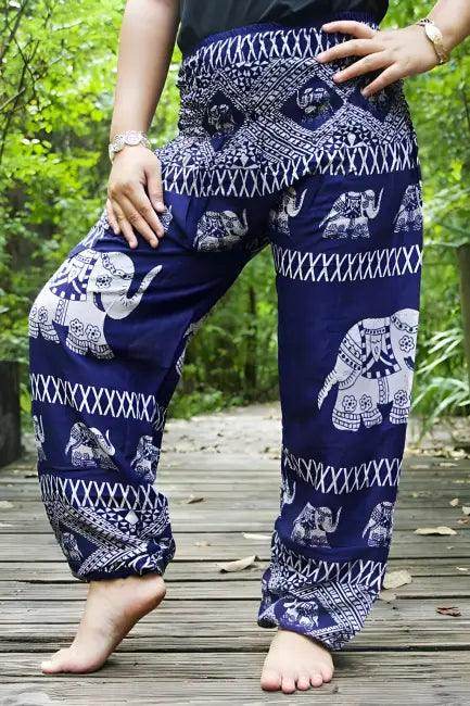 Blue Elephant Harem Pants for Comfortable and Stylish Wear - Estalios