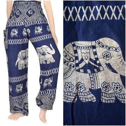 Blue Elephant Harem Pants for Comfortable and Stylish Wear - Estalios