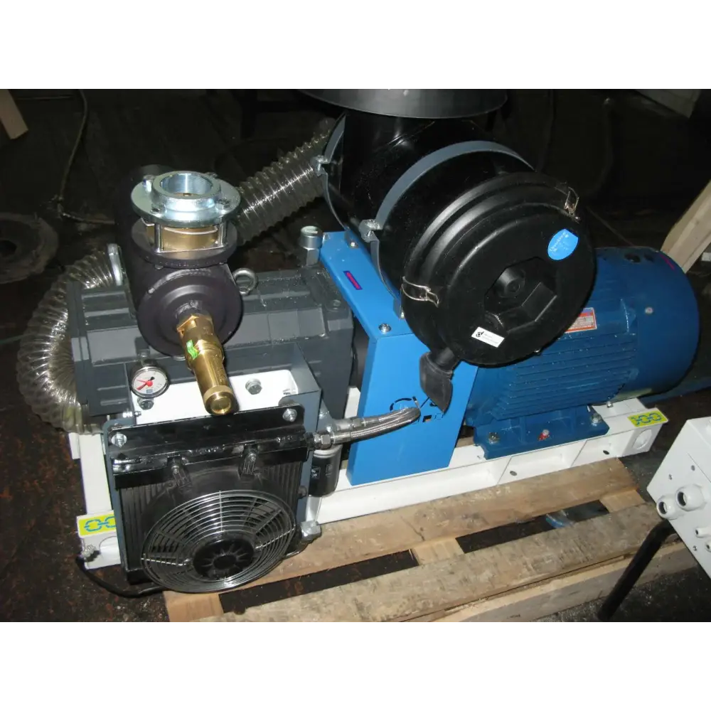 Industrial Vacuum Pump in Blue Industrial Biogas Compressor Powerhouse for efficient biogas use