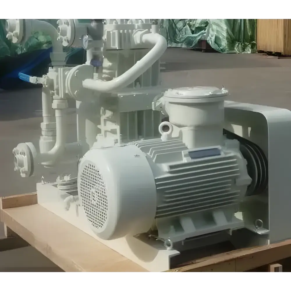 Blue Industrial Biogas Compressor Powerhouse showcasing an efficient industrial vacuum pump