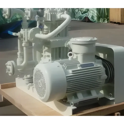 Blue Industrial Biogas Compressor Powerhouse showcasing an efficient industrial vacuum pump