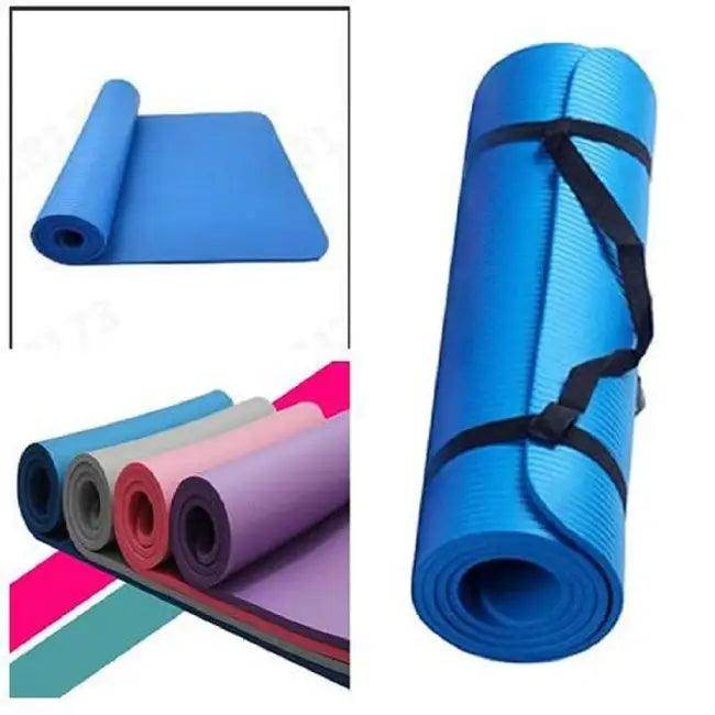 Blue Large Size Slip Yoga Mat for Ultimate Fitness Comfort - Estalios