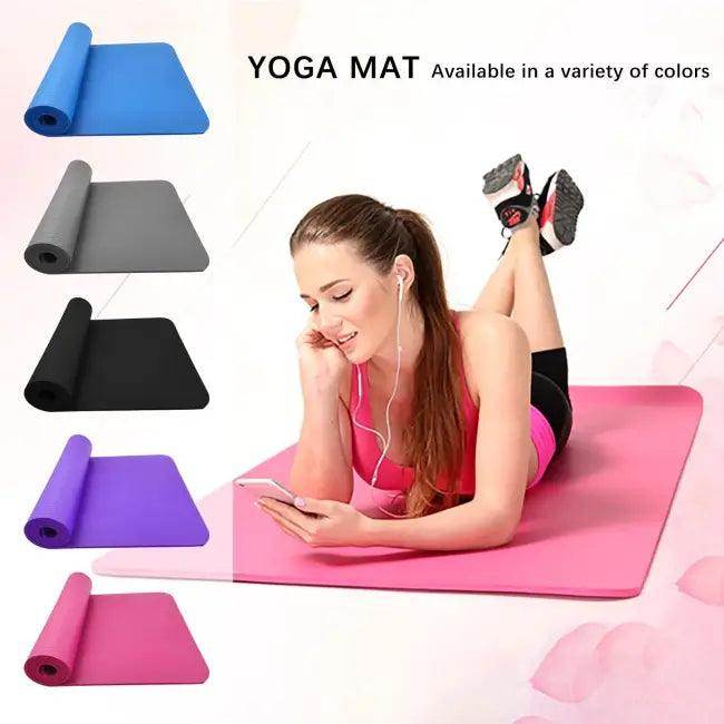 Blue Large Size Slip Yoga Mat for Ultimate Fitness Comfort - Estalios