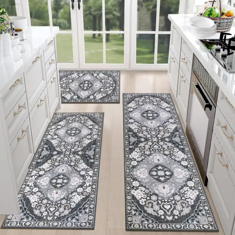 Boho Chic Kitchen Rug Set with Washable Non-Slip Design for Stylish Home Chefs