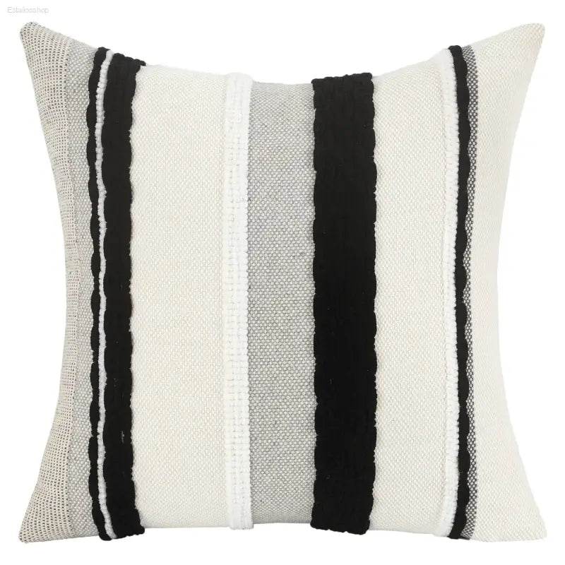 Boho Striped Chenille Throw Pillowcases for Cozy Decor - Estalios