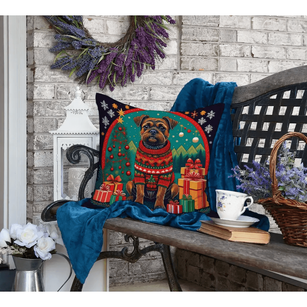 Doggone Festive Christmas Patio Set: Border Terrier Bliss! - Estalios