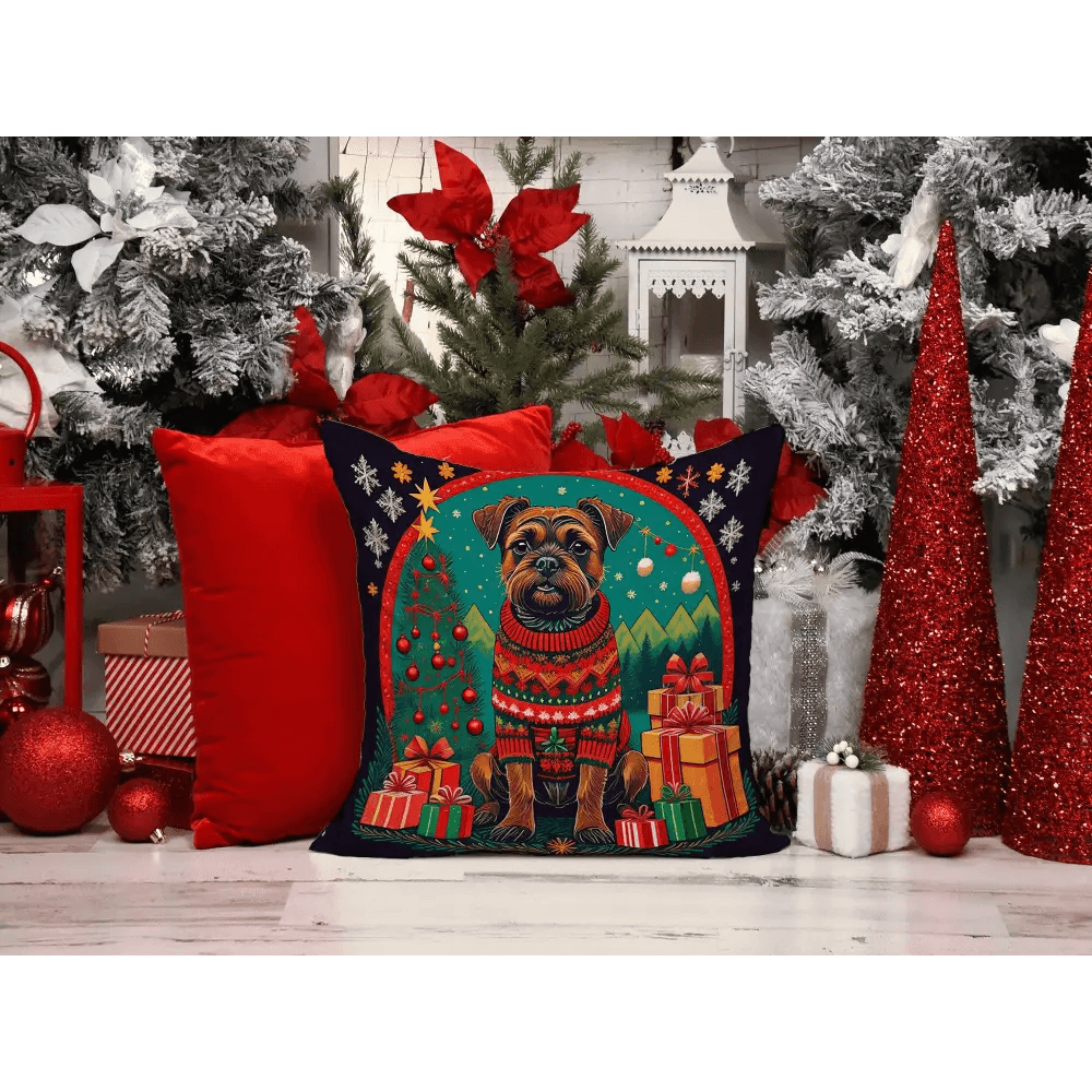 Doggone Festive Christmas Patio Set: Border Terrier Bliss! - Estalios