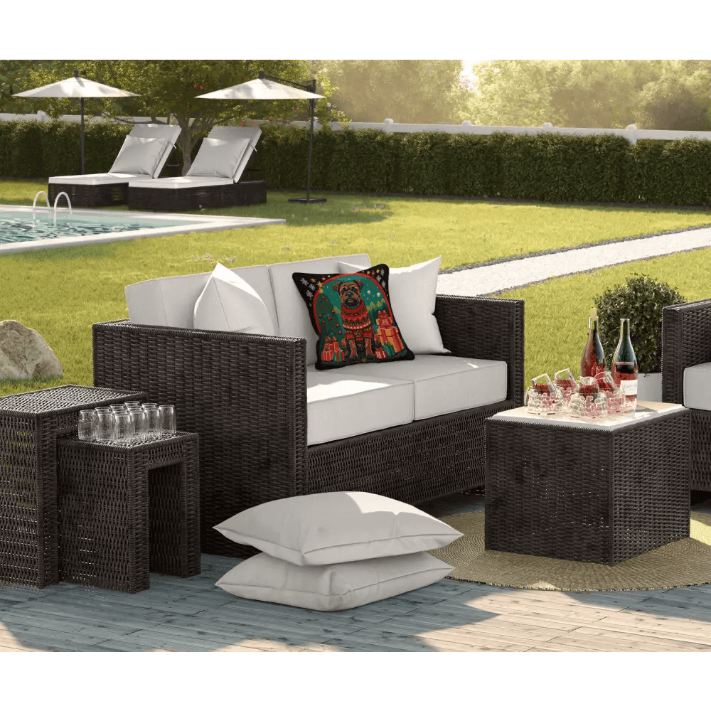 Doggone Festive Christmas Patio Set: Border Terrier Bliss! - Estalios