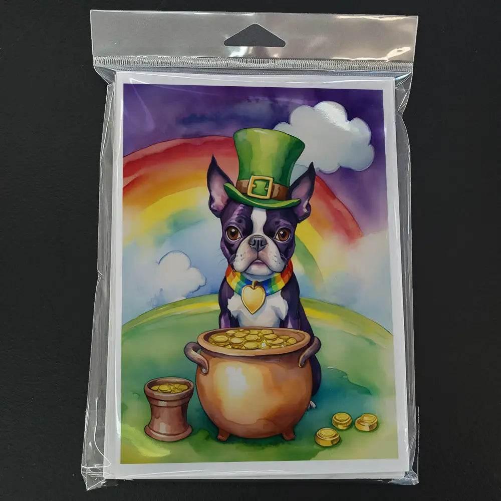 Boston Terrier St Patrick's Day Greeting Cards Pack of 8 - Estalios
