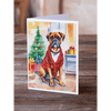 Boxer Christmas Greeting Cards Pack of 8 for Personalization - Estalios