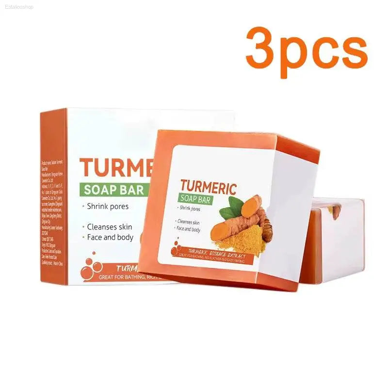 Brightening Handmade Turmeric Soap for Dark Underarms & Legs - Gentle Skin Care & Cleansing Body Bar - Estalios