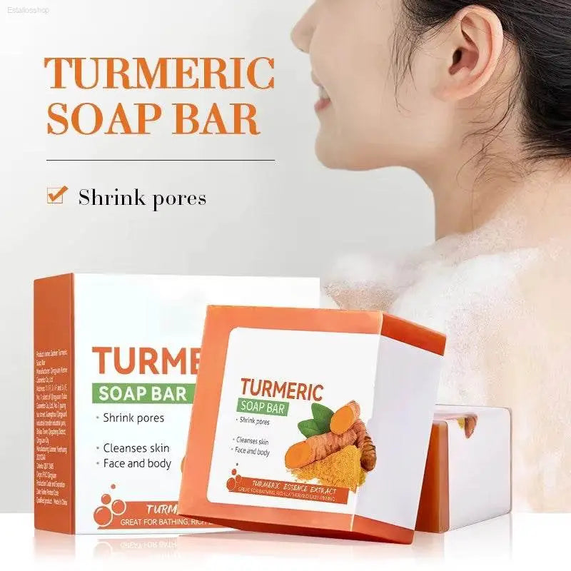 Brightening Handmade Turmeric Soap for Dark Underarms & Legs - Gentle Skin Care & Cleansing Body Bar - Estalios