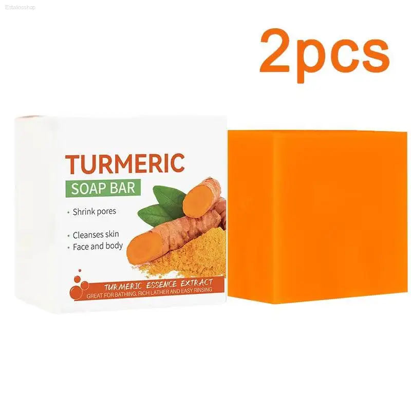 Brightening Handmade Turmeric Soap for Dark Underarms & Legs - Gentle Skin Care & Cleansing Body Bar - Estalios