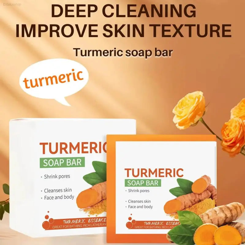 Brightening Handmade Turmeric Soap for Dark Underarms & Legs - Gentle Skin Care & Cleansing Body Bar - Estalios