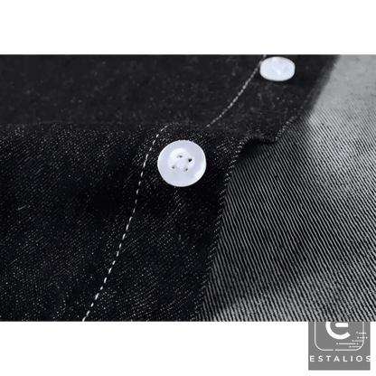 Effortless Style: Brown Leather Backpack & Denim Shirt - Estalios