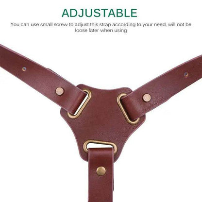 Elevate Your Shots with Bold Brown Leather Harness - Estalios