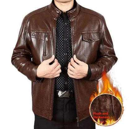 Luxe Plush Lined Brown Leather Jacket for Ultimate Comfort - Estalios