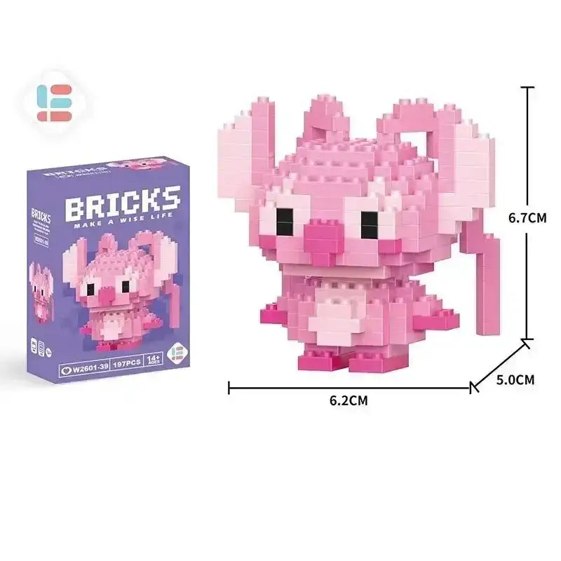 Pink brick-built Angel figurine from Build Your Own Coke Sanrio Stitch collection