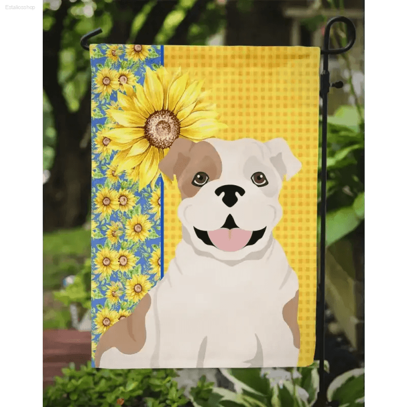 Bulldog Sunflower Garden Flag: Fits Standard Flag, Roar! Okay, Here's that Product Description you Asked For: Brighten Up - Estalios