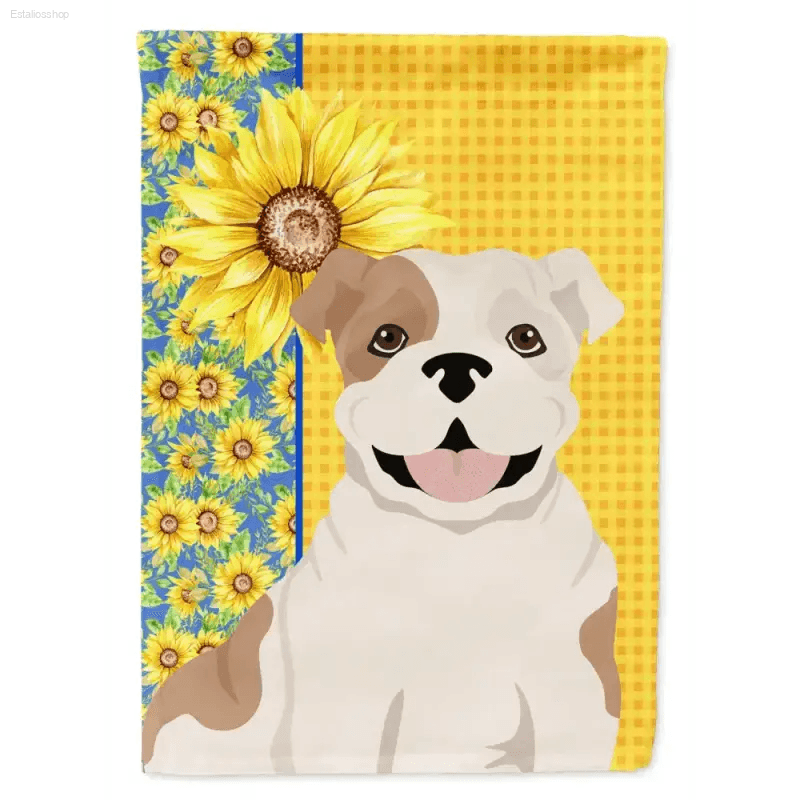 Bulldog Sunflower Garden Flag: Fits Standard Flag, Roar! Okay, Here's that Product Description you Asked For: Brighten Up - Estalios