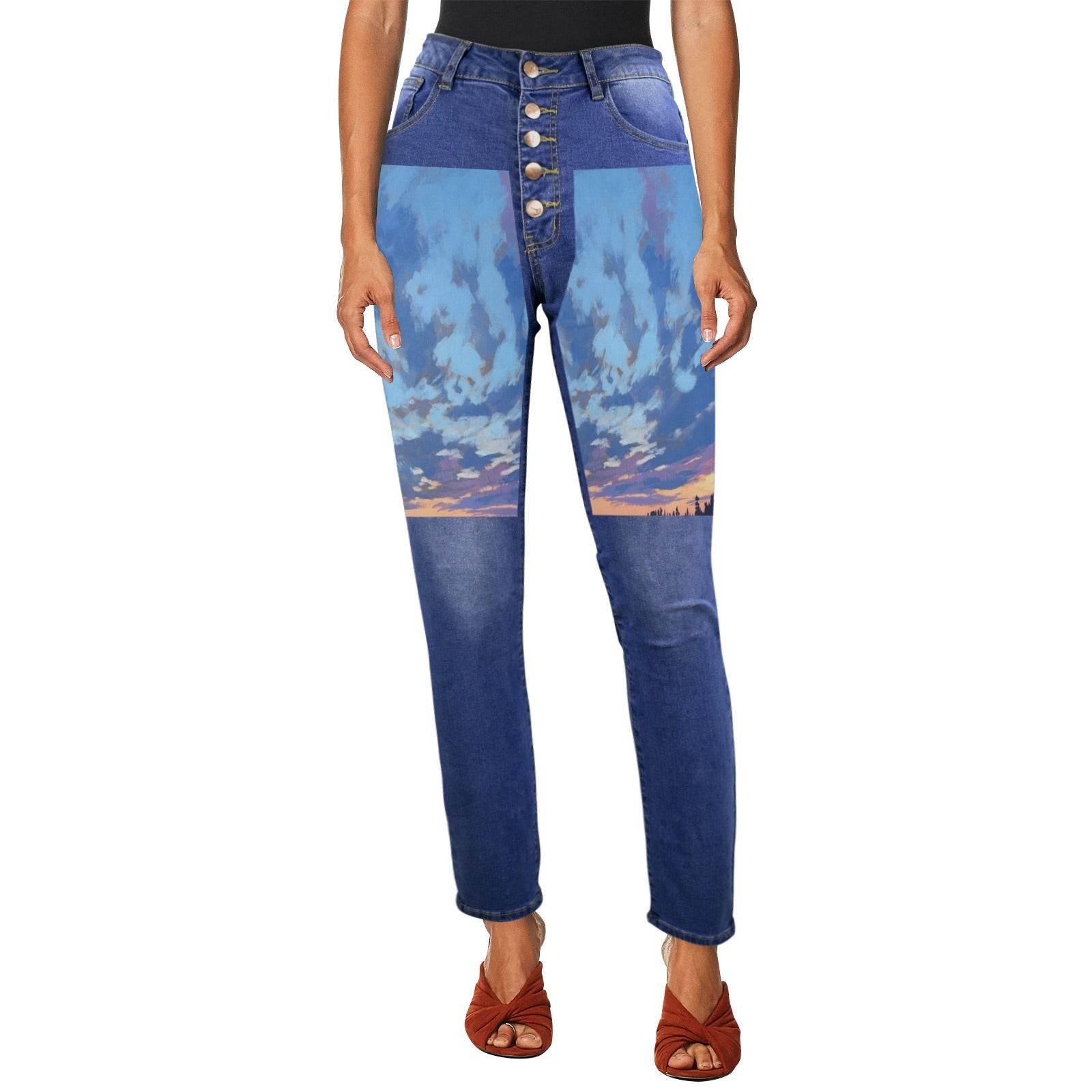 Women's Jeans (Front Printing) Made In USA Ships to USA Only - Estalios