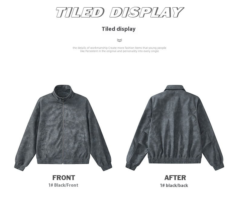 American Retro Stand Collar PU Leather Jacket Men’s Autumn And Winter