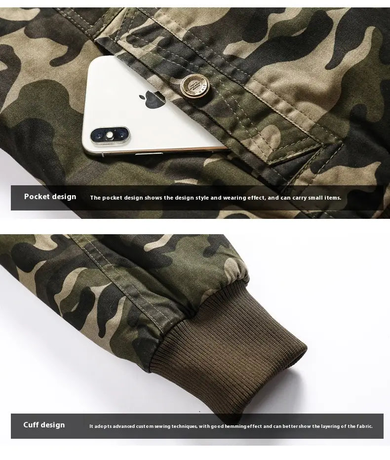 Casual Men’s Jacket Camouflage Printed Outerwear