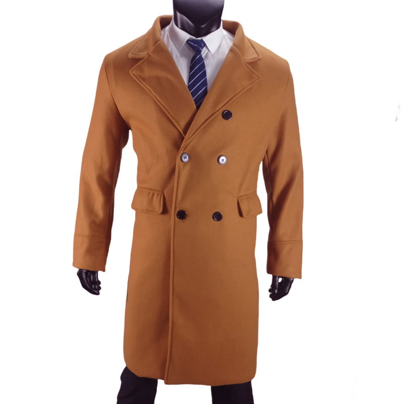 Men’s Woolen Large Overcoat Male Double-breasted Coat