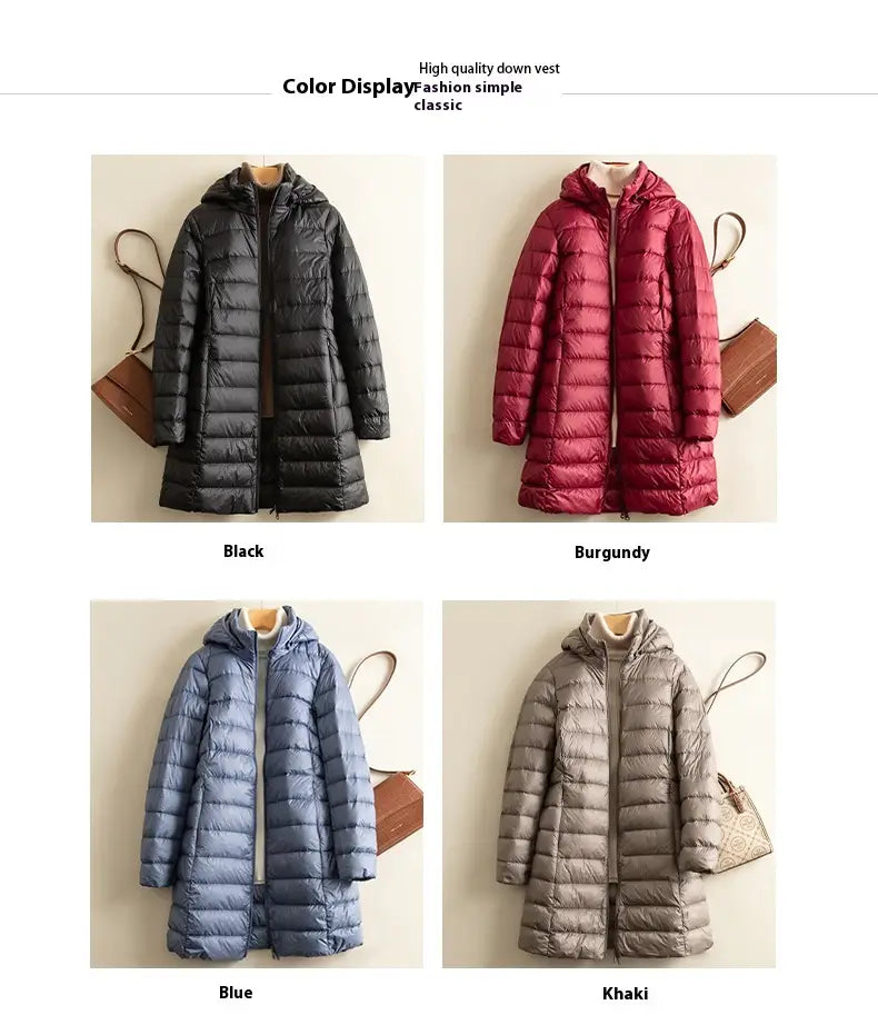 Detachable Hat Light Thin Down Jacket Women