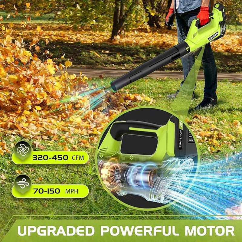 New-Cordless Leaf Blower – 2-Speed Electric Blower with 2 Batteries & Charger, Lightweight for Yard, Patio & Dust Cleaning