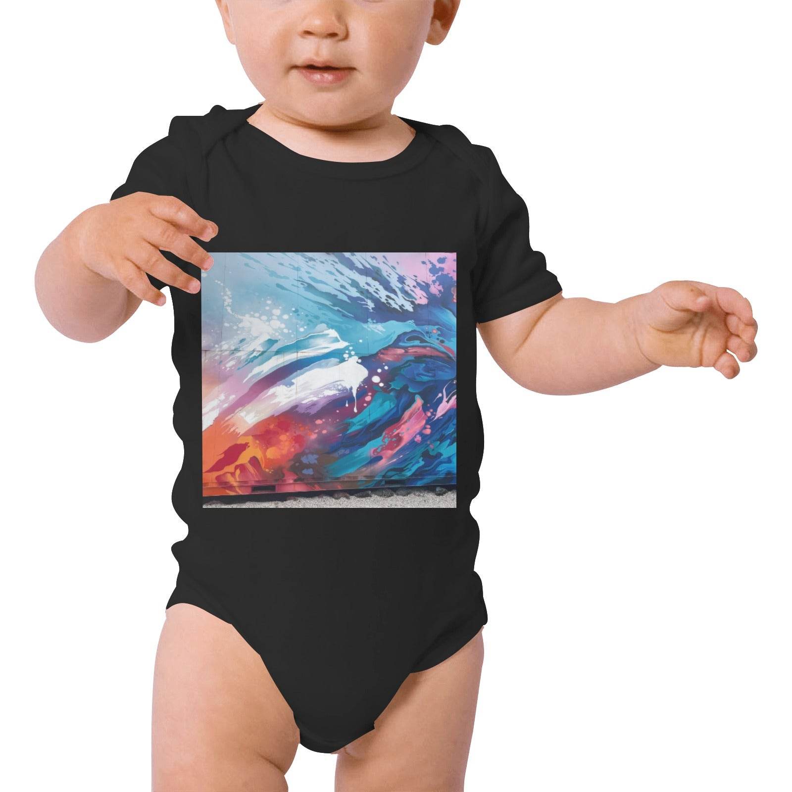 Baby Powder Organic Short Sleeve One Piece Model T28（One Side Printing） - Estalios